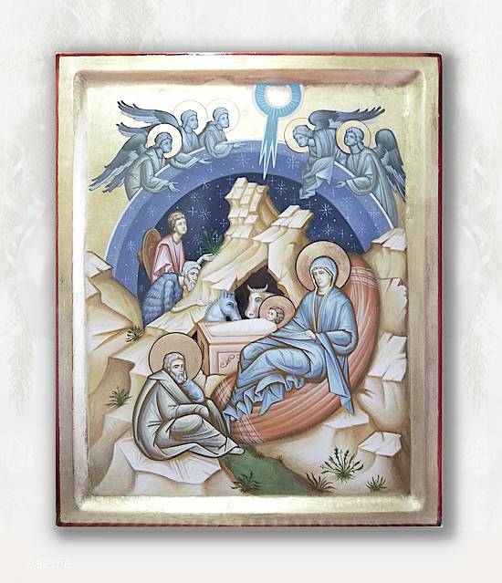 Cadou Craciun 2022 Handmade,   Icoana pictata pe panou de lemn