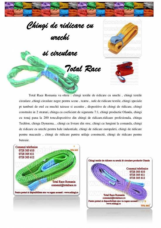 Chingi textile,   Dispozitive si echipamente de ridicare  din sufe