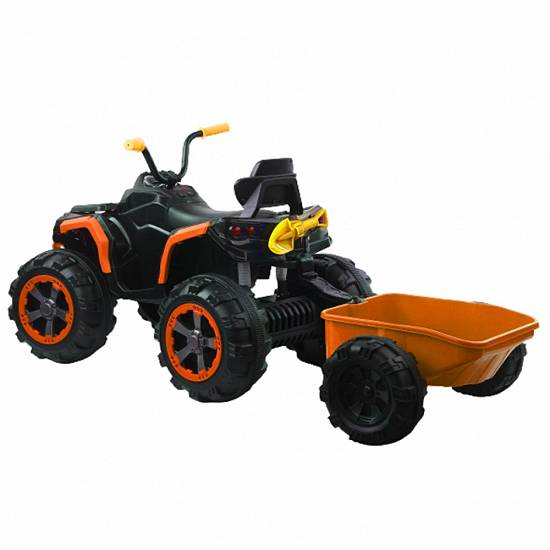 ATV electric Kinderauto BJ1289 2x 35W 12V cu scaun tapitat si remorca
