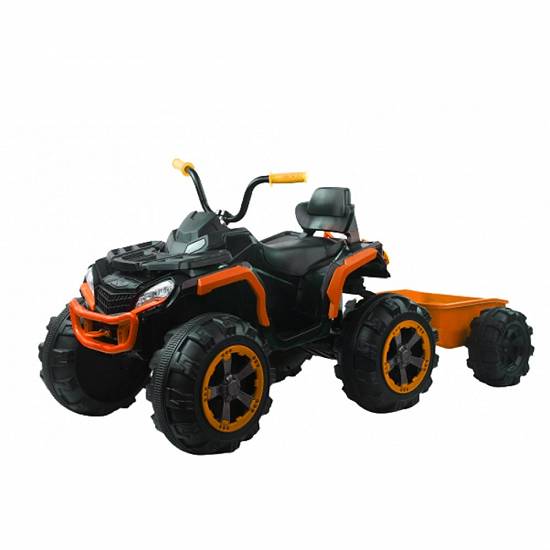 ATV electric Kinderauto BJ1289 2x 35W 12V cu scaun tapitat si remorca