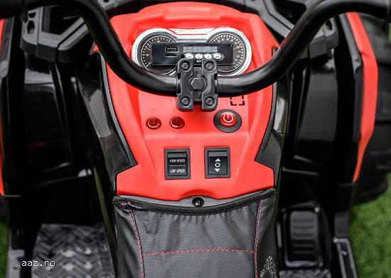 ATV electric pentru copii Offroad 2x35W 12V cu remorca inclusa RED