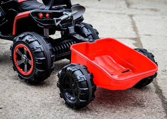 ATV electric pentru copii Offroad 2x35W 12V cu remorca inclusa RED