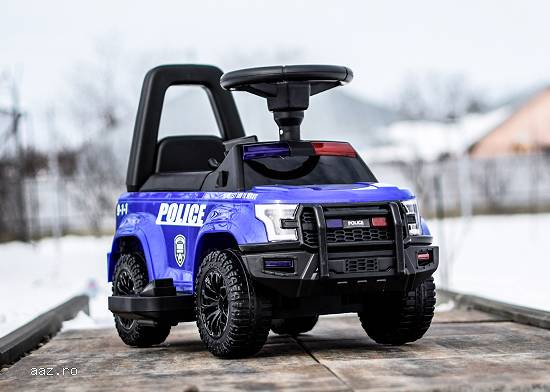 Masinuta 2 in 1 cu pedala elecrica Police QLS-993 30W 6V cu BT #blue