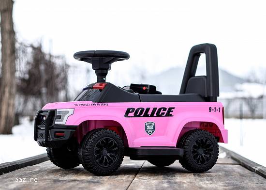 Masinuta 2 in 1 cu pedala elecrica Police QLS-993 30W 6V cu BT Pink