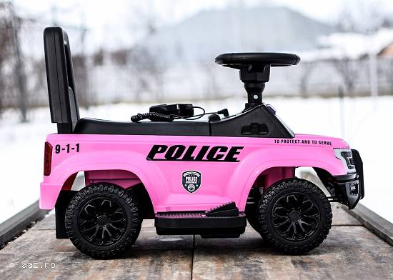 Masinuta 2 in 1 cu pedala elecrica Police QLS-993 30W 6V cu BT Pink