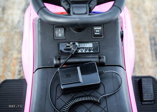 Masinuta 2 in 1 cu pedala elecrica Police QLS-993 30W 6V cu BT Pink