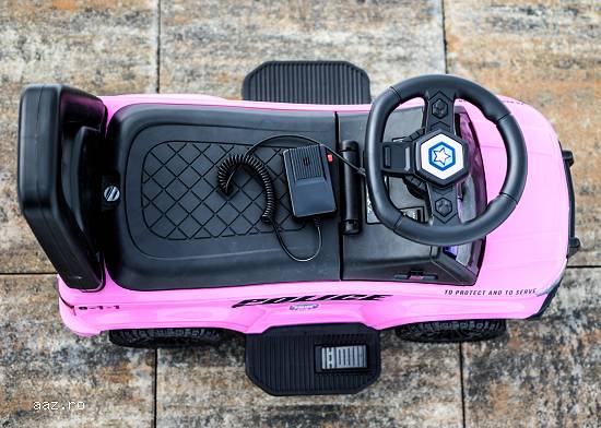 Masinuta 2 in 1 cu pedala elecrica Police QLS-993 30W 6V cu BT Pink