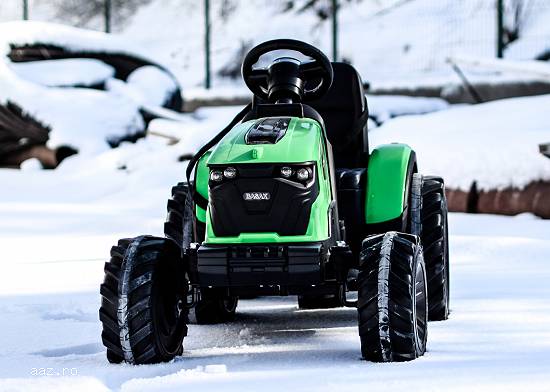 Tractoras electric cu remorca Kinderauto SX2068 2x 45W,    roti MOI Verde