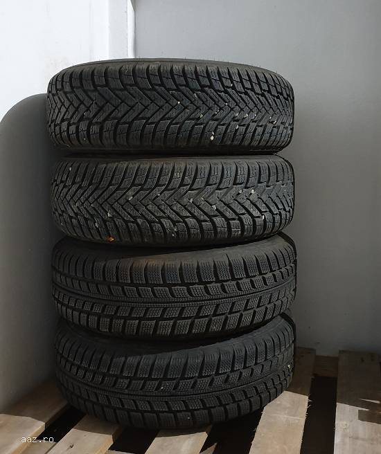 Vand 4 x jante tabla + 4 x anvelope iarna 175 / 70 R 13 second hand - Cielo / Opel