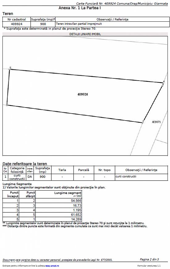 Proprietar vand teren intravilan. 900 m2 Giarmata Mare – Timis