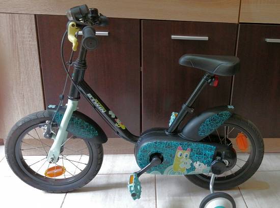 Bicicletă B`twin 14" 500 Monsters 3-5 ani + Trotinetă OXELO MID 1 ROBOT Albastru