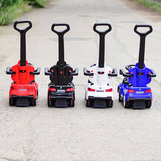 Masinuta cu maner,   2 in 1,   pentru copii,   BMW M5,   PREMIUM,   culoare Neagra