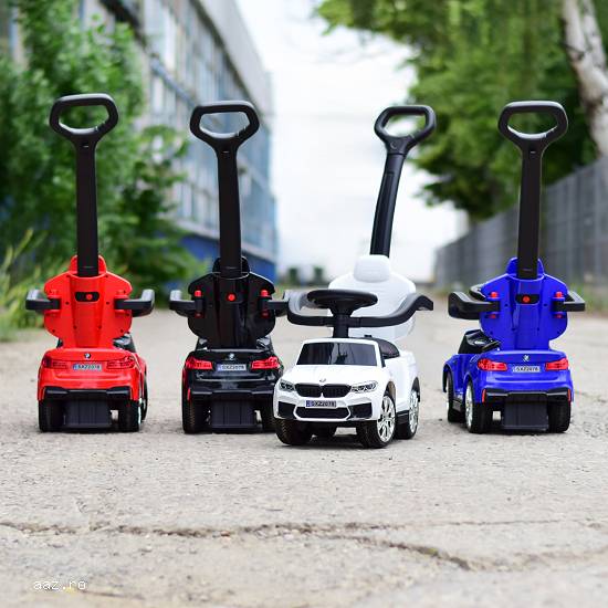 Masinuta cu maner,   2 in 1,   pentru copii,   BMW M5,   PREMIUM,   culoare Neagra