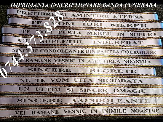 Imprimanta scriere panglici funerare sau aranjamente florale !!!.