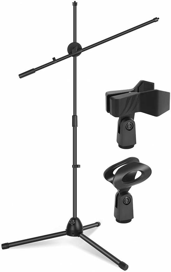 Stativ microfon tip girafa cu nuca si clips.