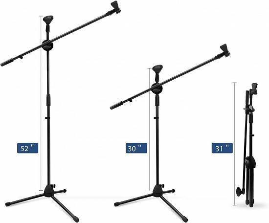 Stativ microfon tip girafa cu nuca si clips.
