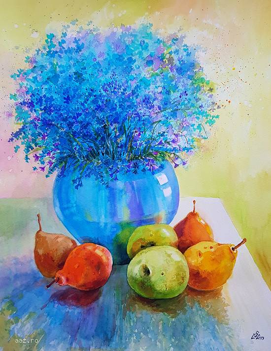 Tablouri flori albastre