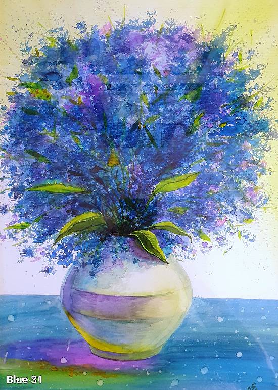 Tablouri flori albastre