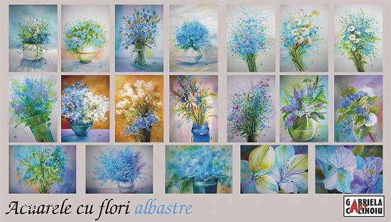 Tablouri flori albastre