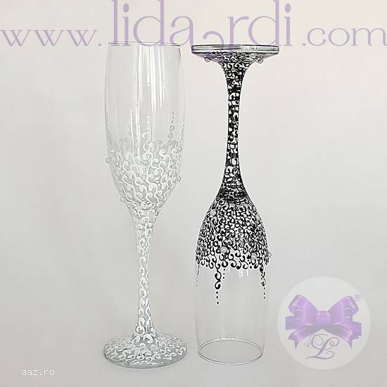 Pahare miri si nasi,    Lidardi Handmade,    PNMI 7 alb-negru