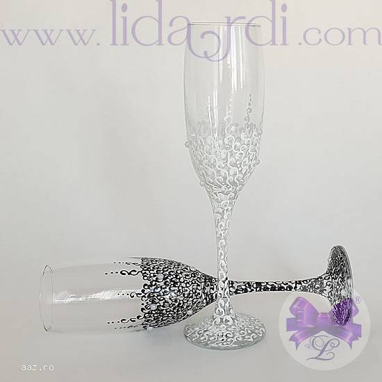 Pahare miri si nasi,    Lidardi Handmade,    PNMI 7 alb-negru