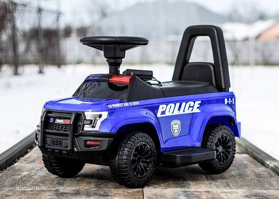 Masinuta electrica de politie Kinderauto Police 30W 6V cu megafon si music player,   bluetooth,   cu