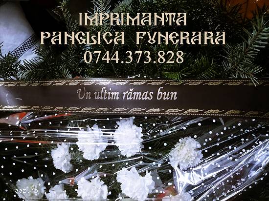 Masina scris banda funerara. Masina scris panglica funerara