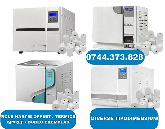 Role hartie si Ribon scriere imprimanta autoclave,   sterilizare,    aparate medicale,   audiometre.