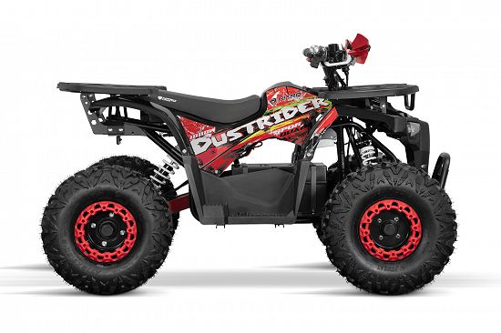 ATV electric NITRO ECO DustRider XXL 1000W 48V 20Ah cu diferential,   roti 8 inch,   rosu