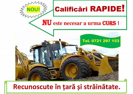 Atestat RAPID buldoexcavatorist,    conducator operator mecanic utilaje grele (vola greder compactor