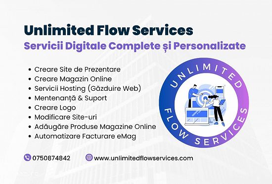 Unlimited Flow Services - Creare Site Web de Prezentare - Creare Magazin Online
