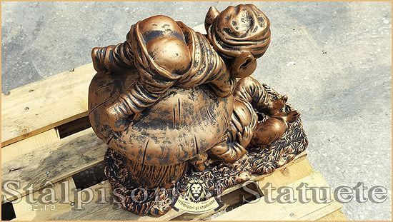 Statuetă troli pe ciupercă,  arămiu patinat,  model S61.