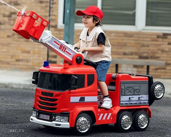 Masinuta electrica de pompieri Kinderauto B911,   140W,   12V-10Ah