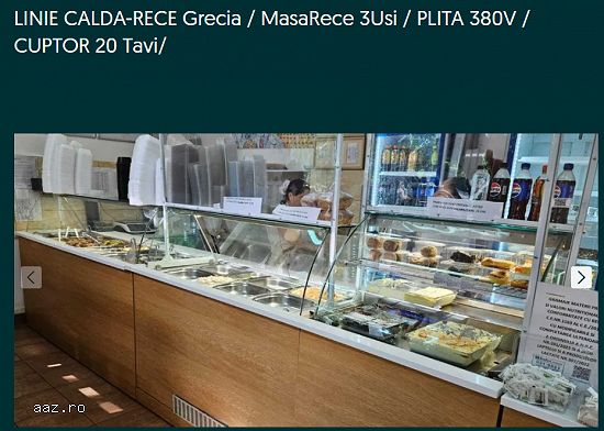 HORECA BUCURESTI Echipamente Second Hand - VITRINE Linie Autoservire Masa Rece Cuptor Aragaz