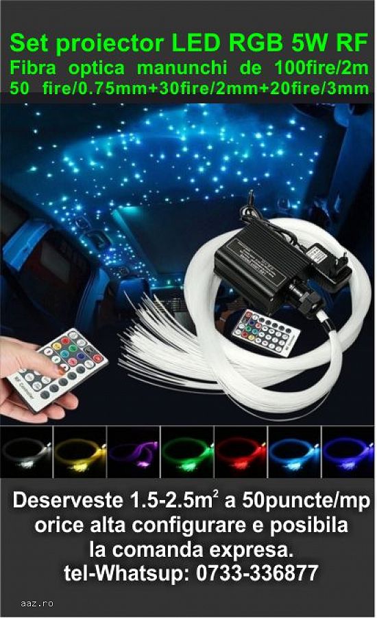 chit proiector 10w RGBW cu sclipire +100fire/1m+100fire/2m+100fire/3m