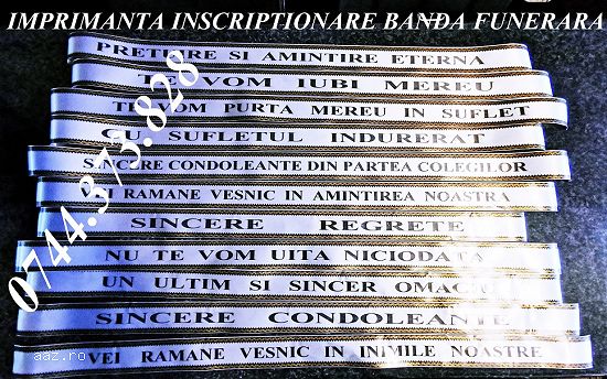 Imprimanta personalizare panglici coroana funerara