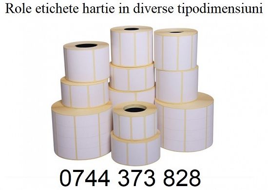 Role de etichete autoadeziva pt. imprimante medicale,   horeca,   retail,   logistica awb in diverse