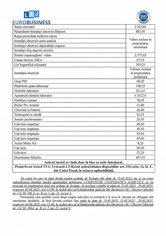 Fabrică de compost și ciupercărie,  situată în Sat Nănești,  Com. Nănești,   Jud. Vrancea