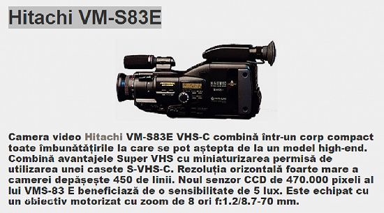 Hitachi VM-S83E video camera vintage RARITATE
