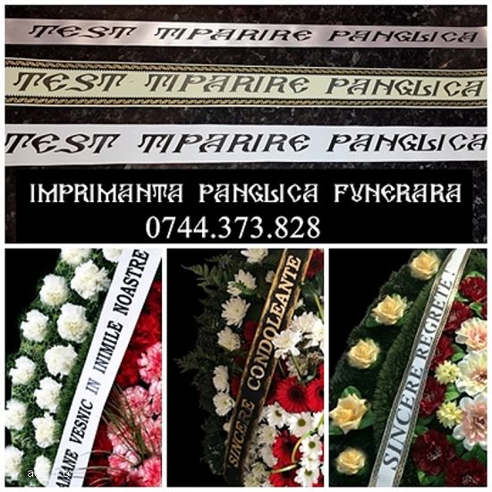 Imprimanta scriere panglici coroane funerare 0744373828 ..