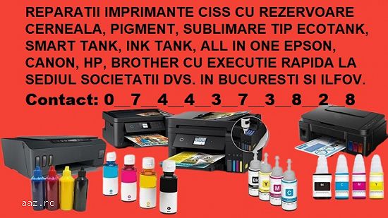 Service imprimante firme (B2B) cu rezervoare cerneala ecotank in Bucuresti Ilfov !.