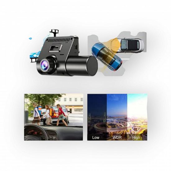 Camera auto tripla DVR 1080P ecran 2.4 inch inregistrare automata ,     inregistrare video si imagin