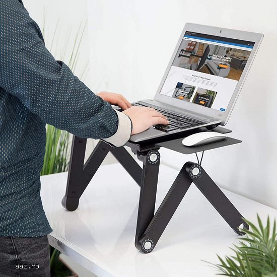 Masa pliabila T8,    multifunctionala pentru laptop,    2 coolere +mousepad,    NEGRU