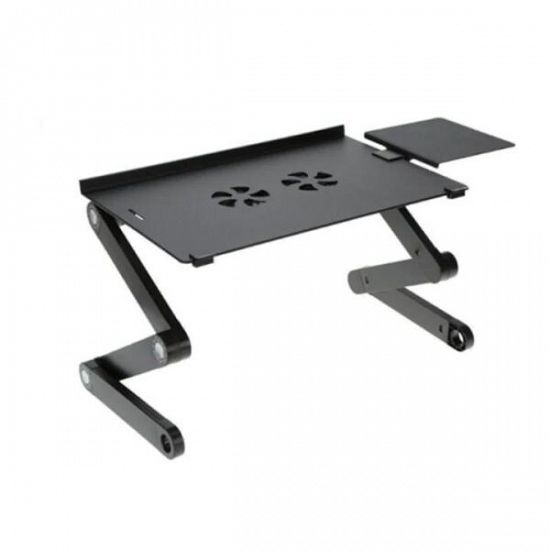 Masa pliabila T8,    multifunctionala pentru laptop,    2 coolere +mousepad,    NEGRU