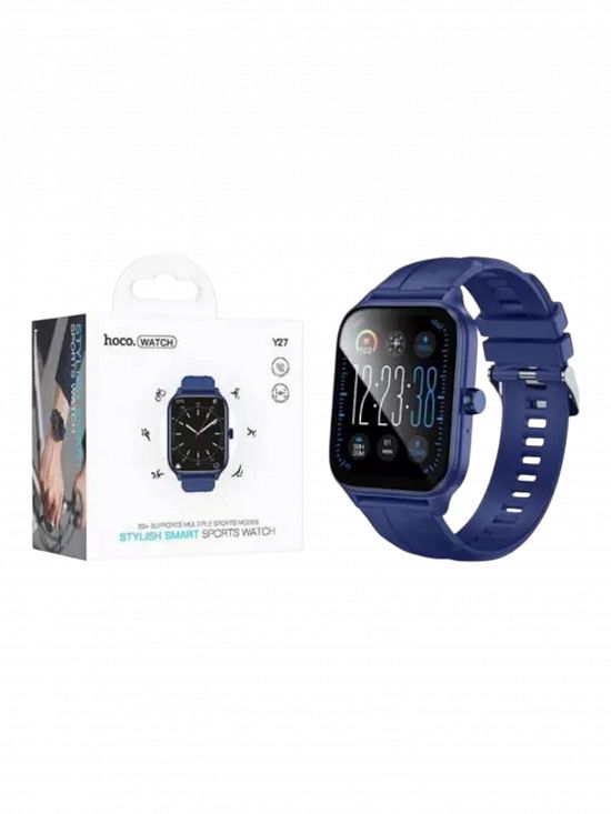 Smartwatch Sport Hoco Y27,   Bluetooth 5.0,   Apel,   Display 1.95”,   230mAh,   Albastru