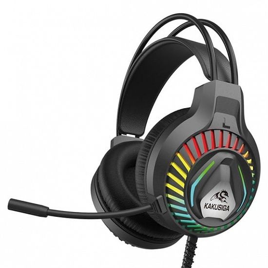 Casti KSC-849 pentru Gaming,   Over-Ear,   Cablu 2M,   Jack si USB,   Microfon,   Lumini RGB,   Negr