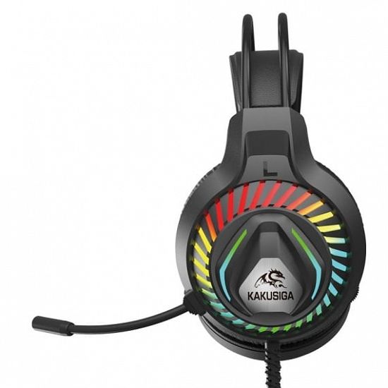 Casti KSC-849 pentru Gaming,   Over-Ear,   Cablu 2M,   Jack si USB,   Microfon,   Lumini RGB,   Negr