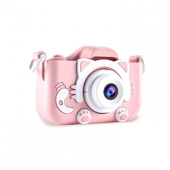 Cameră Digitală pentru Copii,  cu Ecran 2inch Lentile HD Duble, Carcasă Silicon, Roz