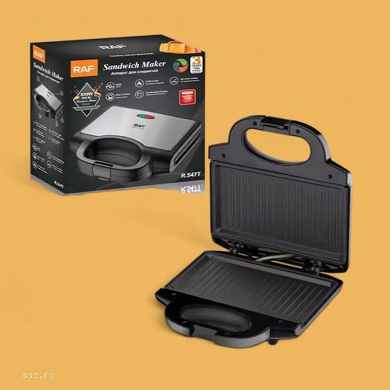 Sandwich Maker & Grill Raf R547T ,    2 în 1,    850W,    Plăci Antiaderente,    Design Compact,  