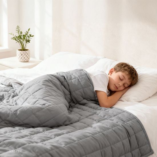Pătură ponderată senzorială 150×200 cm,   6.8 kg – relaxare,   somn profund și reducerea anx